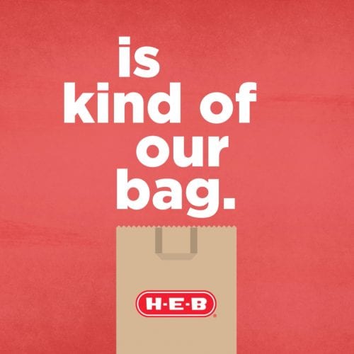 Showing a graphic of a bag with the slogan "is kind of our bag".