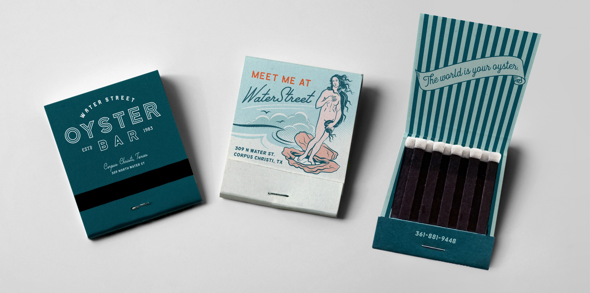 Showing the Oyster Bar matchbook as designed by MDR.
