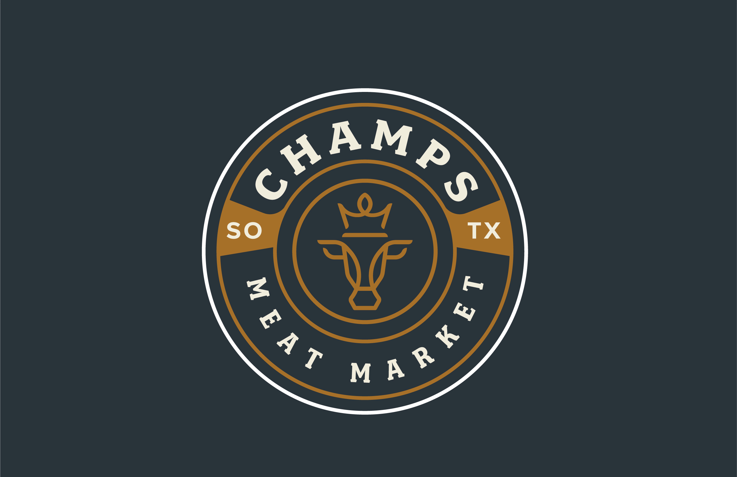Showing the Champs Meat Market logo.