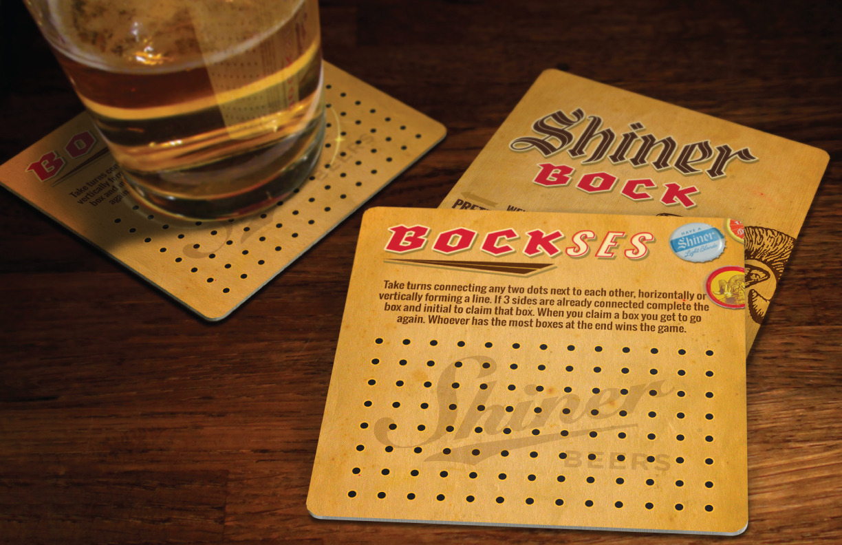 Shiner Bock coaster games